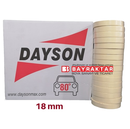 dayson-maskeleme-bandi-18mm Dayson Maskeleme Bandı 18 mm Koli (96 Adet) - Görsel 1