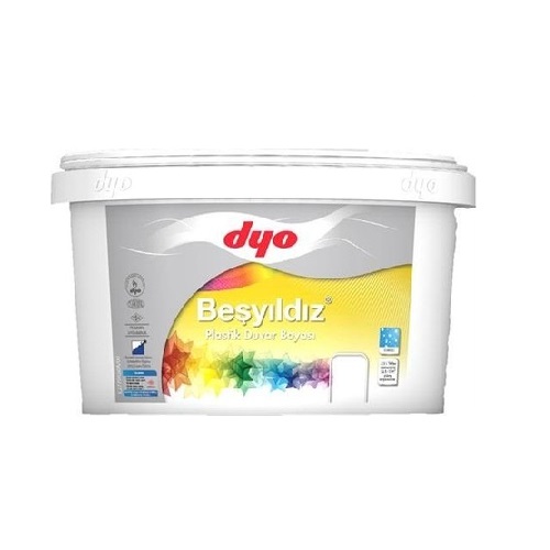 dyo-besyildiz-2-5-l DYO Beşyıldız Plastik Duvar Boyası Beyaz 2.5 Litre - Görsel 1