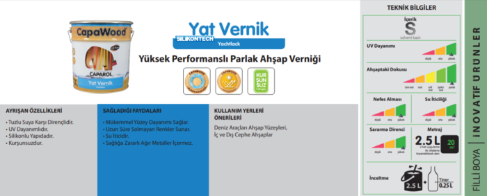 Filli Boya CapaWood Yat Vernik Yachtlack 0.75 L. - Görsel 2