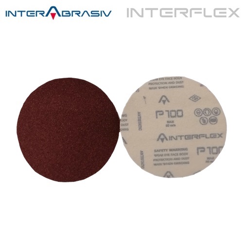interflex-cirtli-100-kum-adet Interflex Cırtlı Disk Zımpara Deliksiz P-100 Kum 115 Çap - Görsel 1